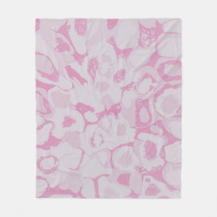 Roze en witte florale textiel fleece deken