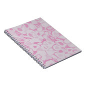 Roze en witte florale textiel notitieboek (Rechterzijde)
