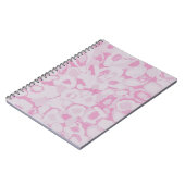 Roze en witte florale textiel notitieboek (Linkerzijde)