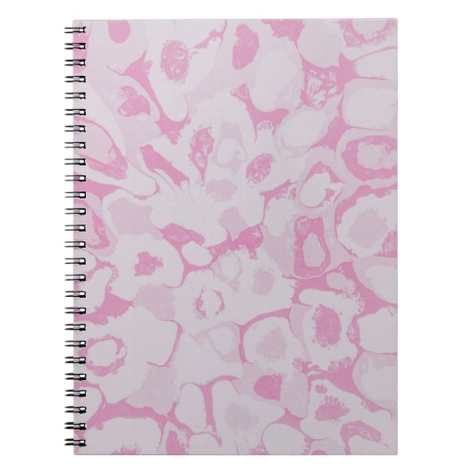 Roze en witte florale textiel notitieboek (Voorkant)