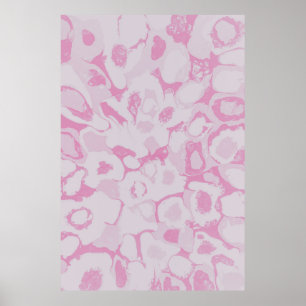 Roze en witte florale textiel poster