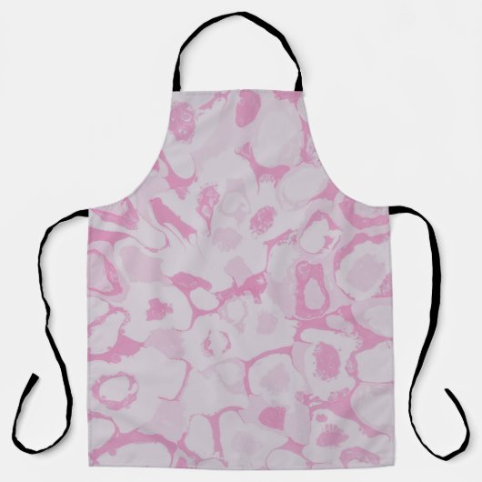 Roze en witte florale textiel schort (Voorkant)