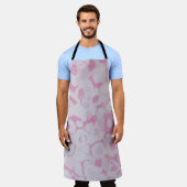 Roze en witte florale textiel schort (Gedragen)