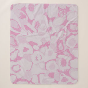 Roze en witte florale textiel sherpa deken