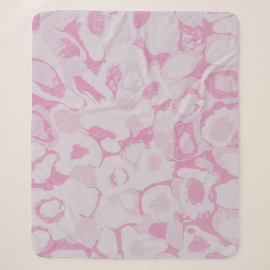 Roze en witte florale textiel sherpa deken (Voorkant)