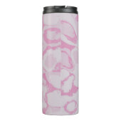 Roze en witte florale textiel thermosbeker (Achterkant)