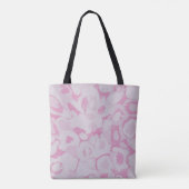 Roze en witte florale textiel tote bag (Achterkant)