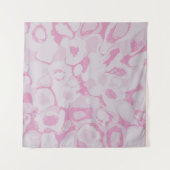 Roze en witte florale textiel wandkleed (Voorkant (horizontaal))