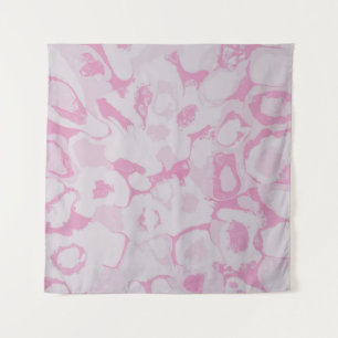 Roze en witte florale textiel wandkleed