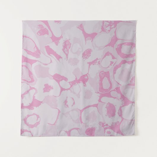 Roze en witte florale textiel wandkleed (Voorkant)