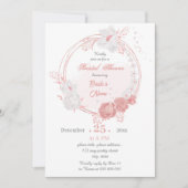 roze en witte florale vrijgezellenfeest kaart (Voorkant)