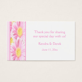 Roze en witte foral Wedding voor Label Visitekaartje