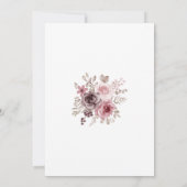 Roze en Witte Foto Bloem Bruiloftsinvitation Kaart (Achterkant)