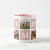 Roze en witte foto Collage Mok mama (Midden)