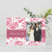 Roze en witte foto Wowodstaaruitnodiging Kaart (Staand voorkant)