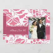 Roze en witte foto Wowodstaaruitnodiging Kaart (Voorkant / Achterkant)