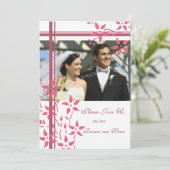 Roze en witte foto Wowodstaaruitnodiging Kaart (Staand voorkant)
