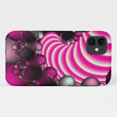 Roze en witte fractale iPhone hoesje (Achterkant (horizontaal))
