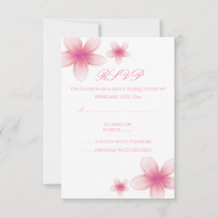 Roze en witte Frangipani RSVP-kaart RSVP Kaartje