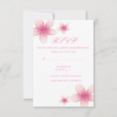 Roze en witte Frangipani RSVP-kaart RSVP Kaartje (Voorkant)