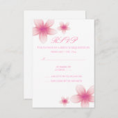 Roze en witte Frangipani RSVP-kaart RSVP Kaartje (Voorkant / Achterkant)