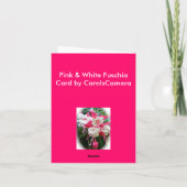 Roze en witte Fuschia Kaart (Achterkant)