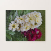  Roze en Witte Garden Flowers Puzzle Legpuzzel (Horizontaal)