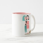 roze en witte gay pride Valentijnsdag mok (Voorkant rechts)