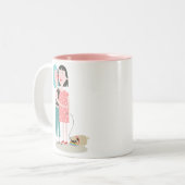 roze en witte gay pride Valentijnsdag mok (Voorkant links)