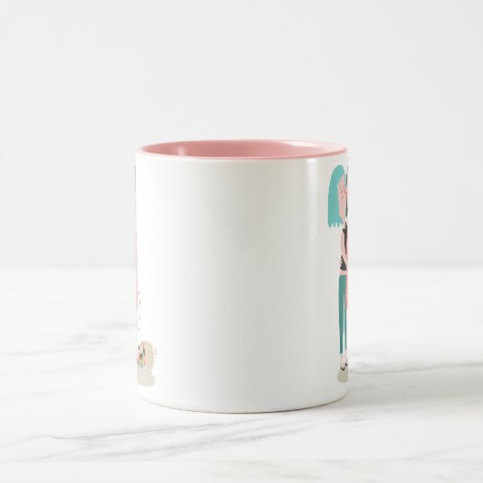 roze en witte gay pride Valentijnsdag mok (Center)