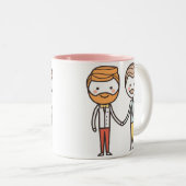 roze en witte gay pride Valentijnsdag mok (Voorkant rechts)