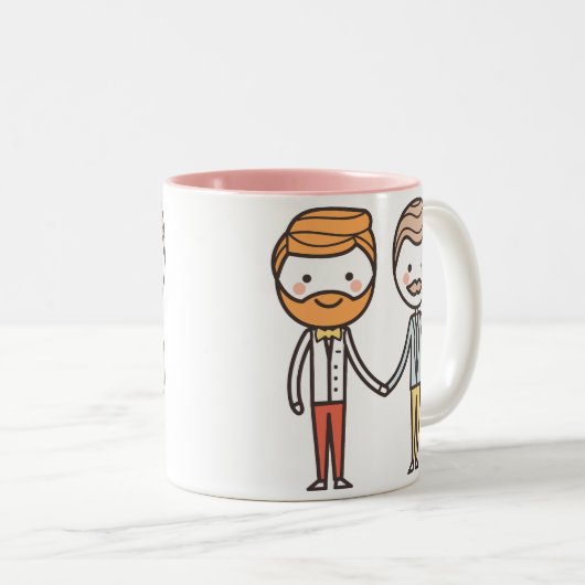 roze en witte gay pride Valentijnsdag mok (Voorkant rechts)