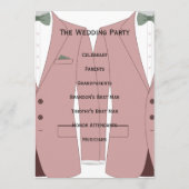 Roze en witte gay trouwprogramma's programmakaart (Achterkant)