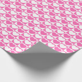 Roze en witte gebarsten patroon met hart cadeaupapier (Hoek)