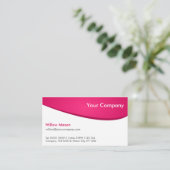 Roze en witte gebogen, professioneel Visitekaartje (Staand voorkant)