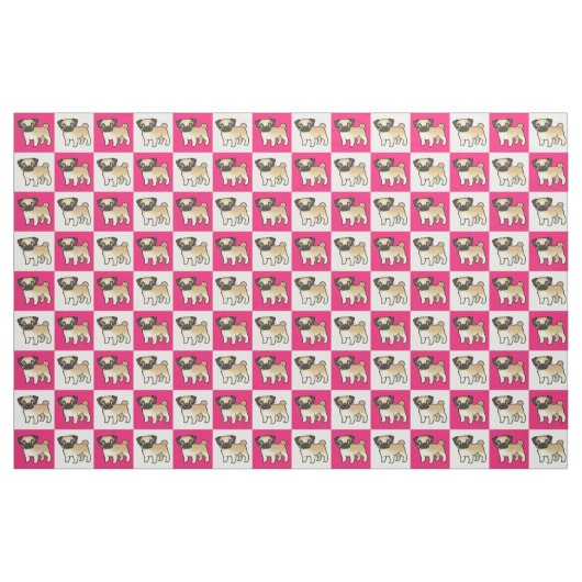 Roze en witte gecheckte stekker stof (Fat Quarter)
