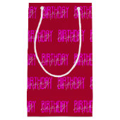 roze en witte, gelukkige verjaardagsontwerp klein cadeauzakje (Voorkant)