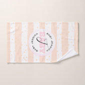 Roze en witte geMonogrammeerde Baby Stripes Bad Handdoek (Handdoek)