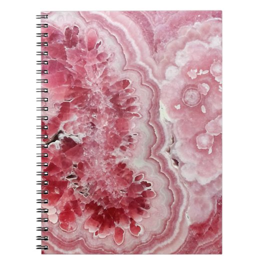 Roze en witte Geode Notitieboek (Voorkant)