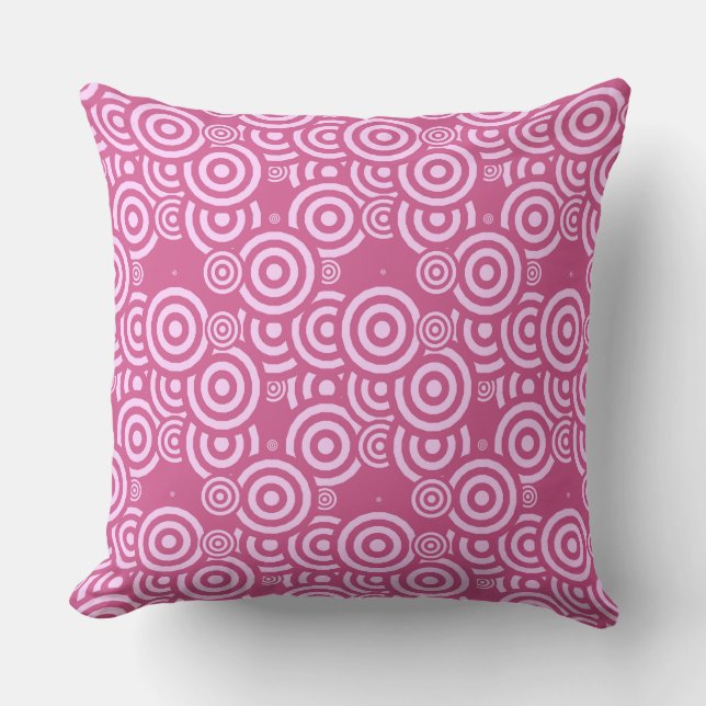 roze en witte geometrische kussen (Voorkant)
