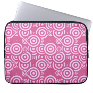roze en witte geometrische laptop sleeve