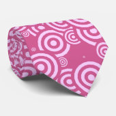 roze en witte geometrische stropdas (Opgerold)