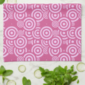 roze en witte geometrische theedoek (Gevouwen)