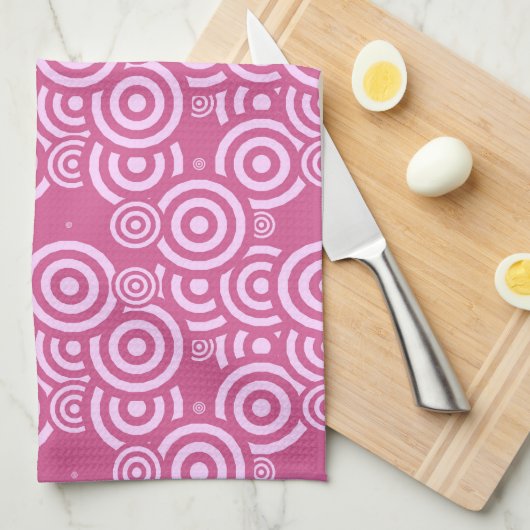 roze en witte geometrische theedoek (Quarter Fold)