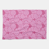 roze en witte geometrische theedoek (Horizontaal)