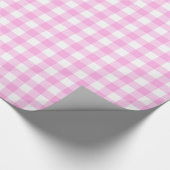 Roze en witte gepatterde restanten van gingham cadeaupapier (Hoek)