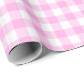 Roze en witte gepatterde restanten van gingham cadeaupapier (Rol Hoek)