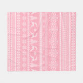 Roze en witte, gepersonaliseerde naam kerstkeuken fleece deken (Voorkant (Horizontaal))