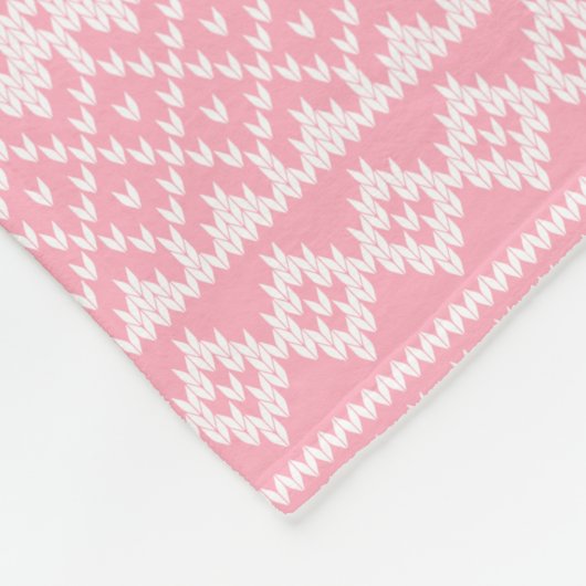 Roze en witte, gepersonaliseerde naam kerstkeuken fleece deken (Hoek)