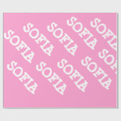 Roze en witte, gepersonaliseerde opbergpapier cadeaupapier (Vlak)
